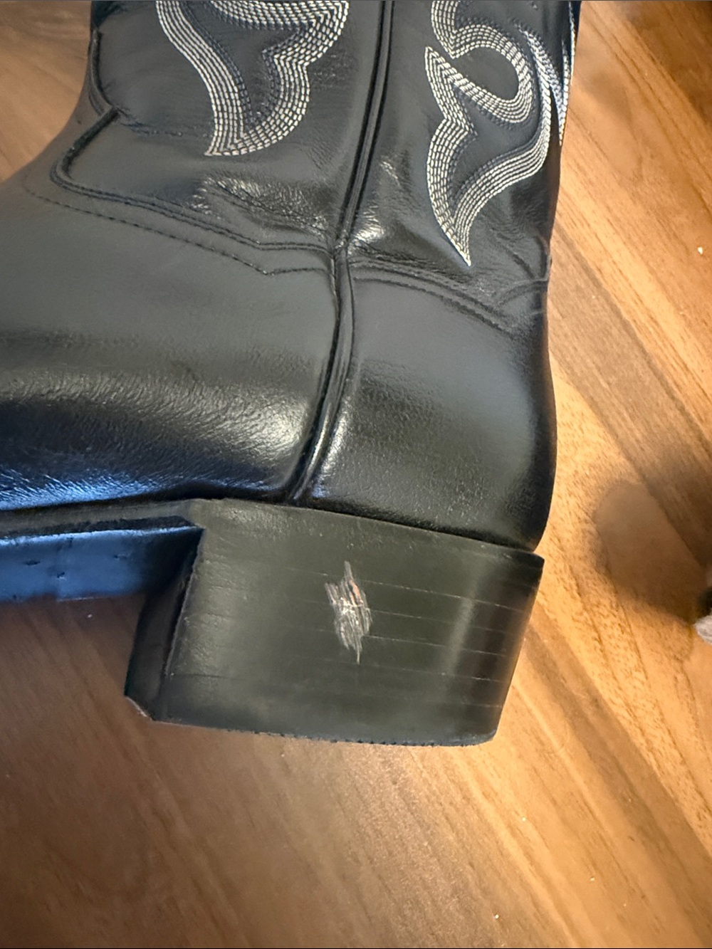 Dan Post- Black Embroidered Leather Cowboy Boots - Men - Picture 5 of 8